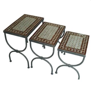 Table marocaine en zellige Lot de 35, 50, 55 cm