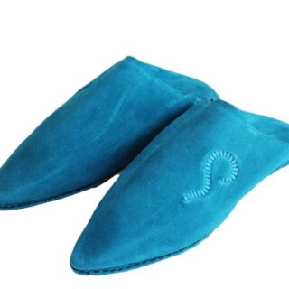 Babouche en DAIM Turquoise