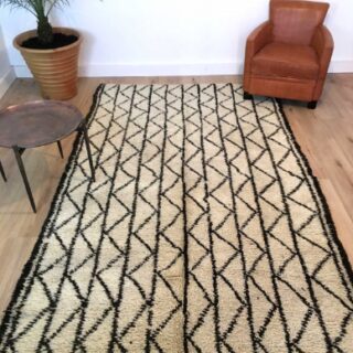 Tapis Marocain Tapis berbère Beni Ouarain fait-main motifs zigzags 285 x 164