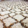 Tapis Marocain Grand tapis Beni Ouarain laine épaisse beige marron et orange 419 x 200