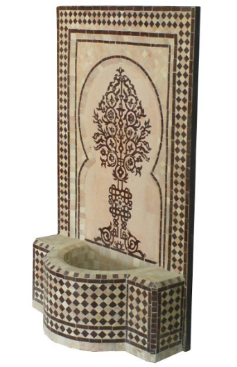 Fontaine marocaine murale d'extérieure en zellige
