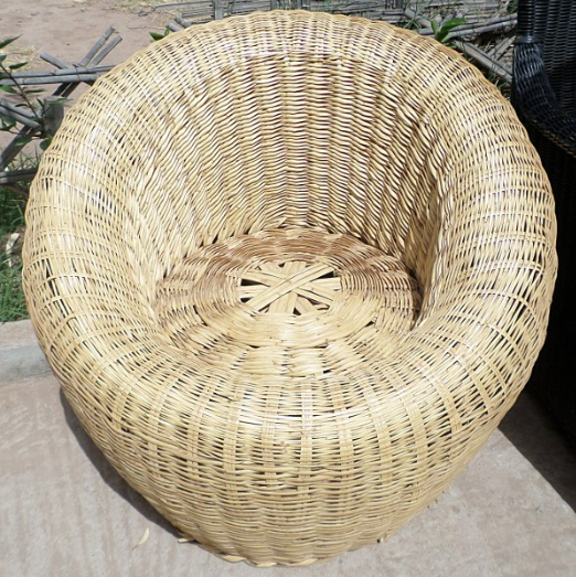 Fauteuil en tiges de roseau Vannerie marocaine