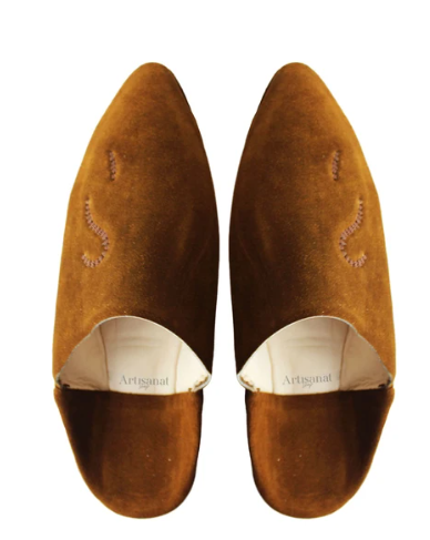 Babouche en DAIM Marron Tabac