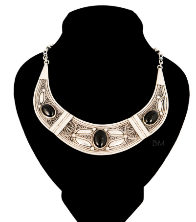 Collier Plastron Argent Tuda Maroc