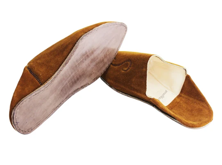 Babouche en DAIM Marron Tabac