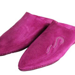 Babouche en DAIM Fuchsia