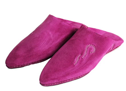 Babouche en DAIM Fuchsia