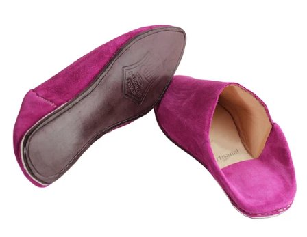 Babouche en DAIM Fuchsia