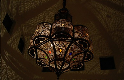 GRANDE LAMPE EN CUIVRE