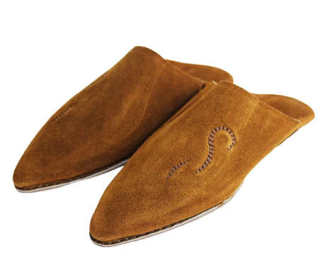 Babouche en DAIM Marron Tabac