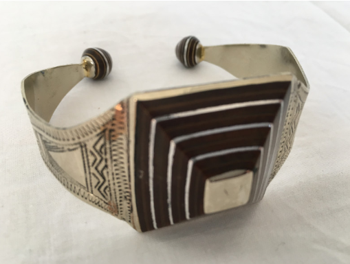 Bijoux Marocain Bracelet en métal et bois d'ébène