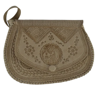 Sac besace Cuir Naturel CAMEL
