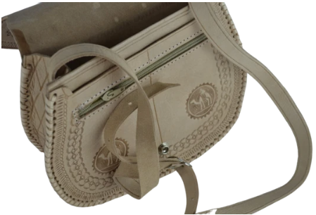 Sac besace Cuir Naturel CAMEL