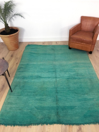 Tapis Marocain Magnifique tapis berbère Beni M'Guild vert emeraude 229 x 167