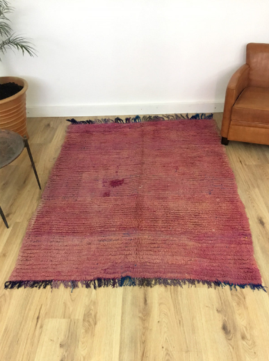 Tapis Marocain Ancien et authentique tapis Beni M'Guild nuances de rose 193 x 142