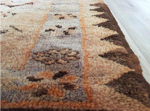 Tapis Marocain Long tapis berbère Boujad aux teintes marron et orange 266 x 090