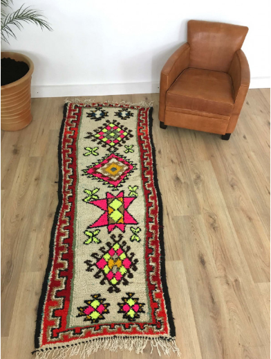 Tapis Marocain Tapis Azilal berbère couleurs flashy 216 x 072