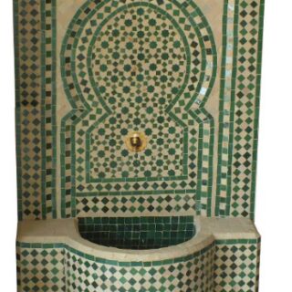 Fontaine marocaine murale d'extérieure en zellige